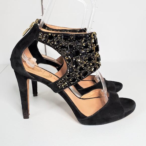 Vince Camuto Signature Suede Embellished Collar Stiletto Heels 11 - Picture 4 of 12